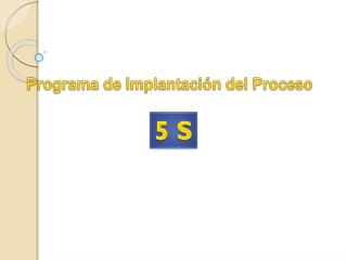 Programa de Implantación del Proceso