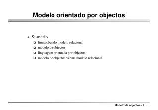 Modelo orientado por objectos