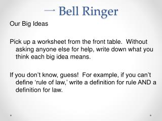 一 Bell Ringer
