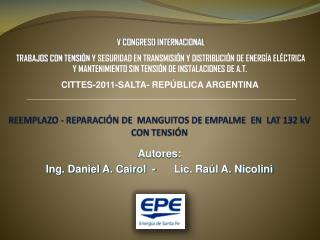 Autores: Ing. Daniel A. Cairol -	Lic. Raúl A. Nicolini