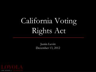 California Voting Rights Act