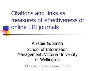 Citations and links as measures of effectiveness of online LIS journals