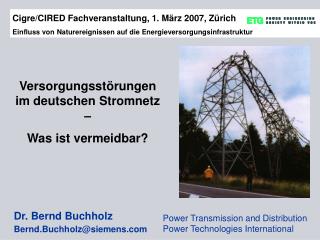 Power Transmission and Distribution Power Technologies International