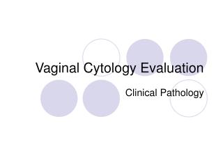Vaginal Cytology Evaluation