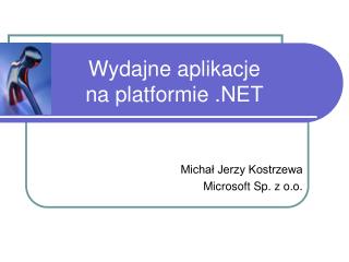Wydajne aplikacje na platformie .NET