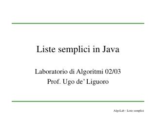 Liste semplici in Java