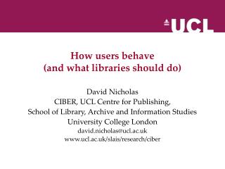 How users behave (and what libraries should do) ‏