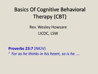 Basics Of Cognitive Behavioral Therapy (CBT)
