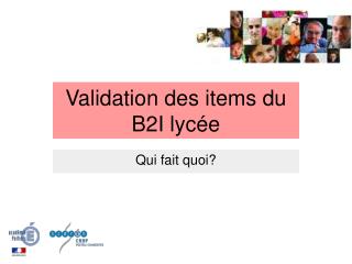 Validation des items du B2I lycée