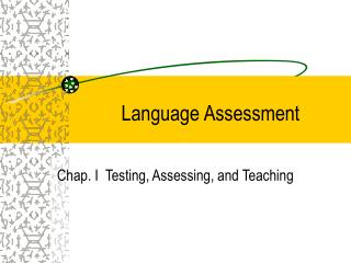 Language Assessment