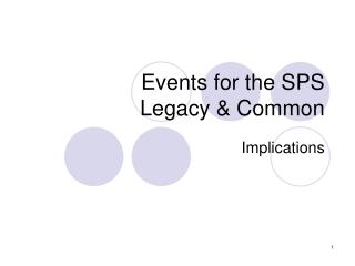 Events for the SPS Legacy &amp; Common
