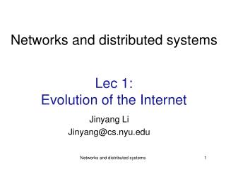 Networks and distributed systems