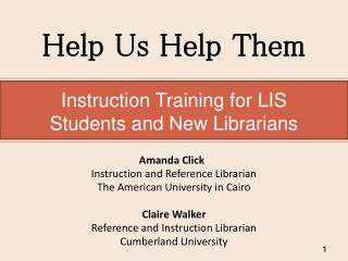Instruction Training for LIS Students and New Librarians