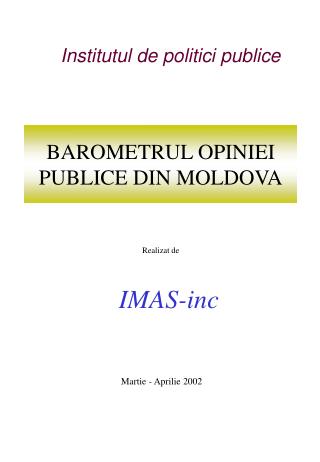 BAROMETRUL OPINIEI PUBLICE DIN MOLDOVA