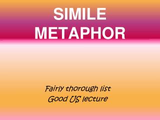 SIMILE METAPHOR