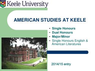 AMERICAN STUDIES AT KEELE