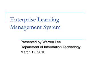 Enterprise Learning Management System