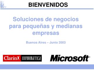 Soluciones de negocios para pequeñas y medianas empresas Buenos Aires – Junio 2003