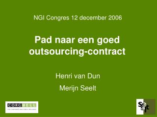 Pad naar een goed outsourcing-contract