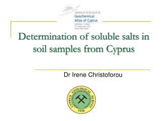 Determination of soluble salts in soil samples from Cyprus