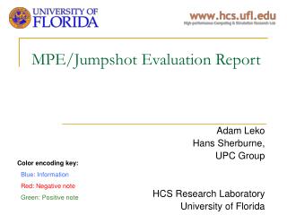 MPE/Jumpshot Evaluation Report
