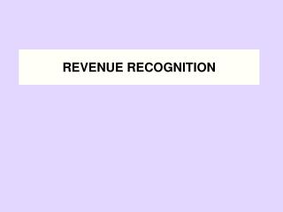 REVENUE RECOGNITION