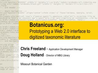 Botanicus: Prototyping a Web 2.0 interface to digitized taxonomic literature