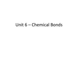 Unit 6 – Chemical Bonds