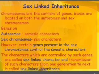 Sex Linked Inheritance