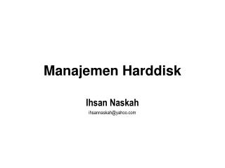 Manajemen Harddisk