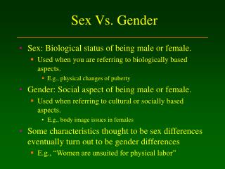 Sex Vs. Gender