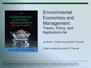 Environmental Economics and Management: Theory, Policy, and Applications 6e