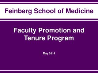 Faculty Promotion and Tenure Program May 2014