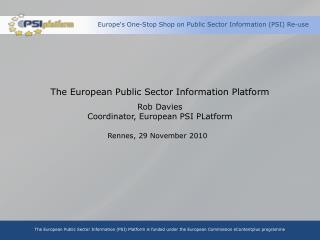 Europe's One-Stop Shop on Public Sector Information (PSI) Re-use