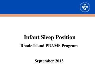 Infant Sleep Position Rhode Island PRAMS Program September 2013