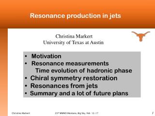 Resonance production in jets