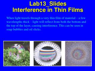 Lab13_Slides Interference in Thin Films