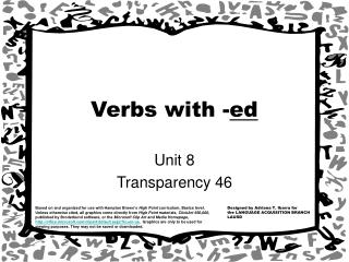 Verbs with - ed