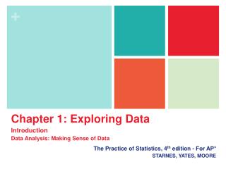 The Practice of Statistics, 4 th edition - For AP* STARNES, YATES, MOORE