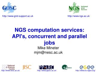 NGS computation services: API's, concurrent and parallel jobs
