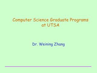 Computer Science Graduate Programs at UTSA