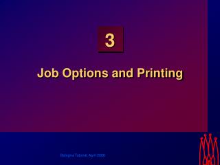 Job Options and Printing