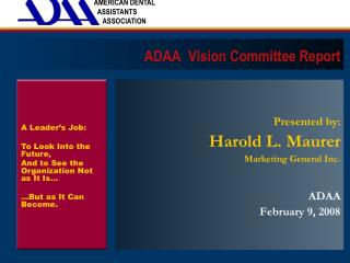 ADAA Vision Committee Report