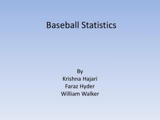 Baseball Statistics