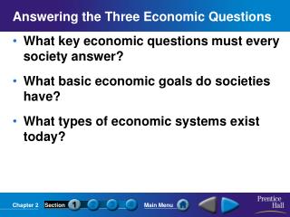 Answering the Three Economic Questions