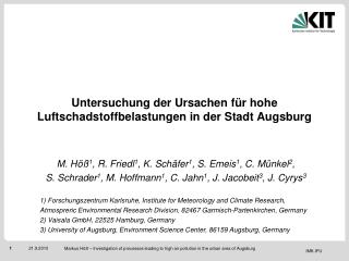 Untersuchung der Ursachen für hohe Luftschadstoffbelastungen in der Stadt Augsburg