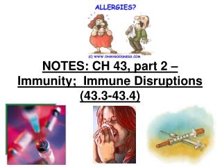 NOTES: CH 43, part 2 – Immunity; Immune Disruptions (43.3-43.4)