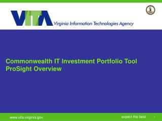 Commonwealth IT Investment Portfolio Tool ProSight Overview