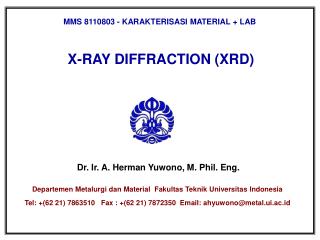 MMS 8110803 - KARAKTERISASI MATERIAL + LAB