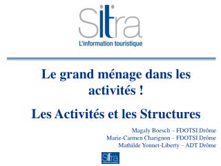 Le grand ménage dans les activités ! Les Activités et les Structures